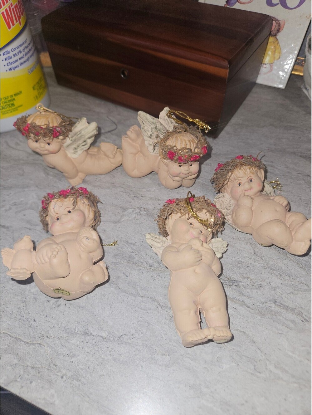 Vintage baby cherub angel ornaments